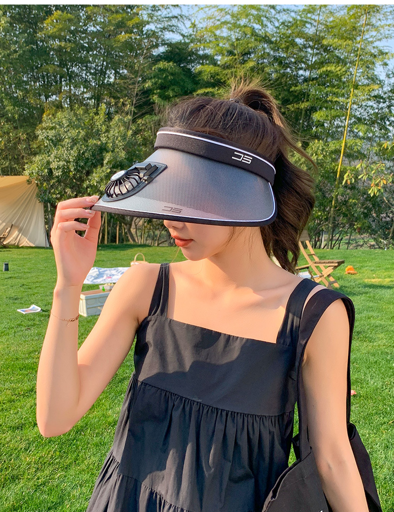 充电USB风扇太阳帽夏季女韩版户外防紫外线游玩遮阳防晒空顶帽潮 保暖 防晒 防摔 防风 遮阳 透气 防水 防虫 减龄 带风扇 沙滩 休闲 户外 旅行 运动 骑行 送礼 表演 设计 出游 直播 商务 旅拍 夜店 料理 职场 逛街 防晒空顶遮阳帽女 风扇遮阳帽女 夏季 夏季 凉爽太阳帽女 大帽檐遮阳帽女 太阳帽女 风扇遮阳帽 空顶帽女