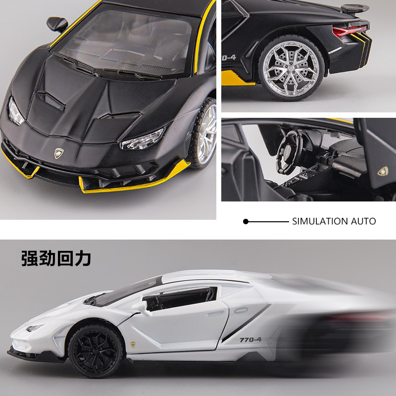 Weili aleación coche modelo 1:32 LANBO lp770 coche deportivo 3 Puerta Abierta tira del coche de juguete de sonido y luz modelo adornos