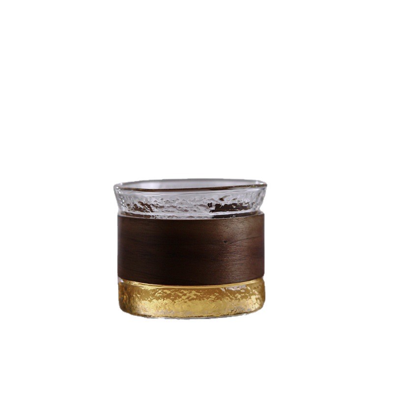 Taza estriada resistente al calor de nuez, taza de té, taza de té, taza de té, taza de té vertical