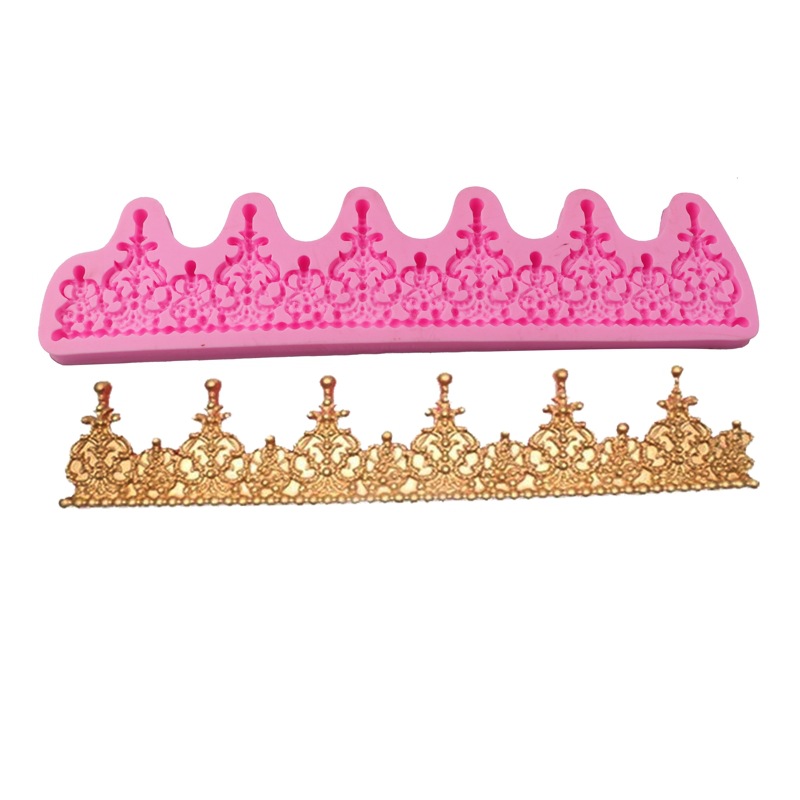 Molde de pastel grande estilo europeo corona ritmo seco fondant molde de silicona cake Edge decoración molde de silicona en stock
