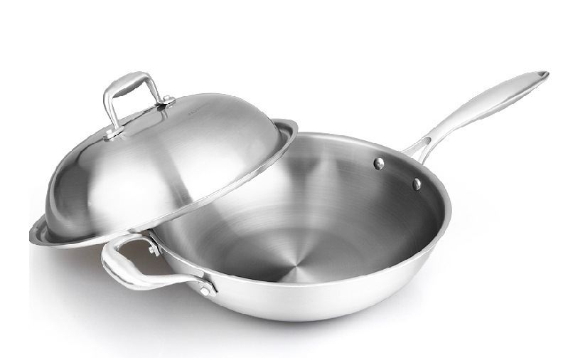 Five -layer stainless steel frying pot with stainless steel pot lid…
