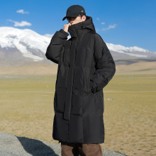 中长款羽绒服男士冬季宽松保暖90%白鸭绒羽绒服男式御寒大衣外套