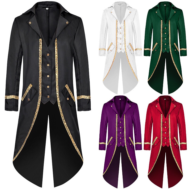 Original Product by Manpinshang: New European and American Style Halloween Tailcoat, Medieval Retro Steampunk Stage Costume for Men Original Product by Manpinshang: New European and American Style Halloween Tailcoat, Medieval Retro Steampunk Stage Costume for Men