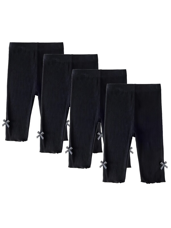 2025 Cross-Border 6-Pack Toddler Girls Capri Leggings Soft Stretch Elastic Leggings