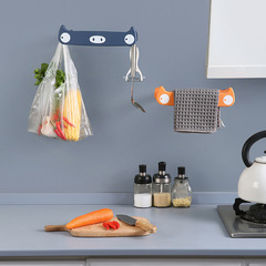 New piggy storage rack wall-mounted kitchen garbage bag hanger without punching cartoon rag garbage bag holder