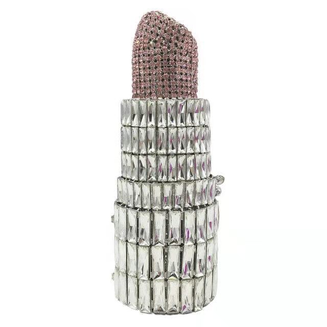 Crystal clutch transfronterizo nuevo lápiz labial bolso de cena de diamantes Europa y América banquete lleno de diamantes bolso de mano de mujer