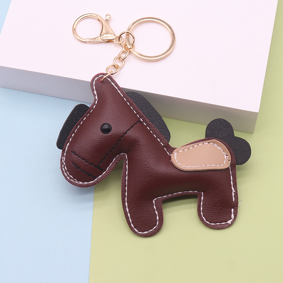 Colgante de pony de cuero de imitación de moda, bolso de todo fósforo de cuero de cuero, bolso de llave de coche de moda lindo, colgante de bolsa