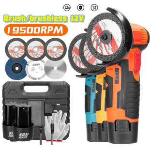 12v brushed rechargeable mini angle grinder suit with plastic box Lithium electric angle grinder cutting angle grinder