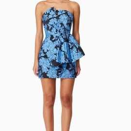 欧美跨境春季新款ins气质修身礼服裙提花小众设计抹胸连衣裙