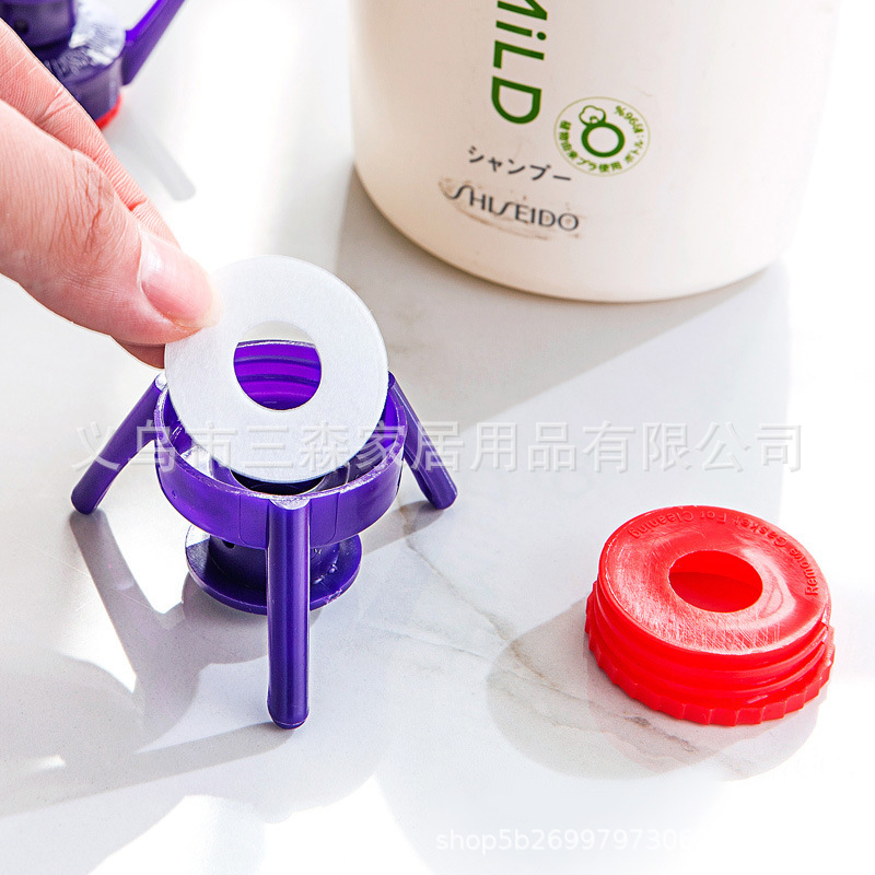 Soporte para botellas de condimentos de cocina invertido, éxito de ventas en TikTok, tapa a prueba de fugas para gel de ducha y champú, paquete de 6 al por mayor. image 4