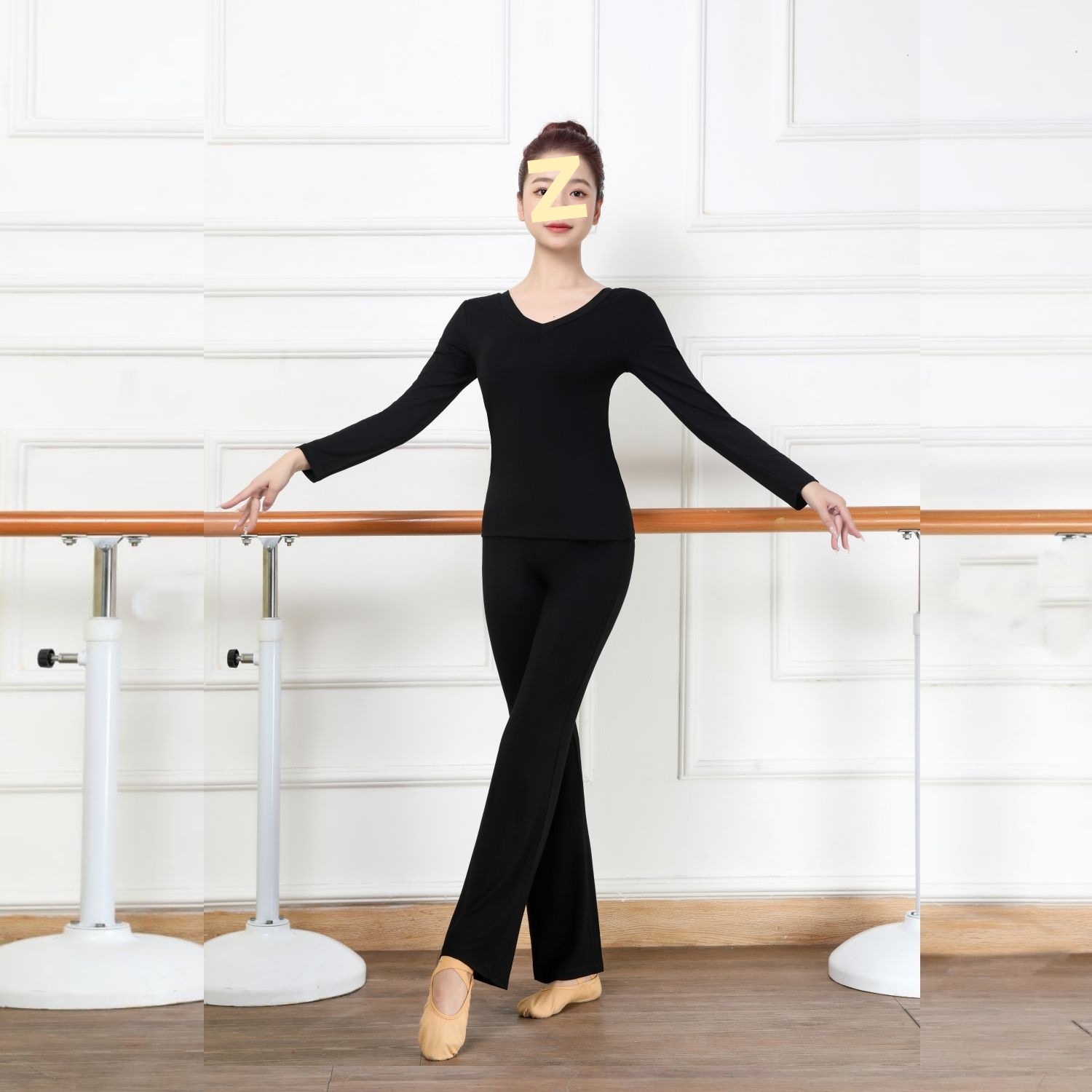 New Style Practice Outfit Set for Female Students, Dance Body Micro-Flared Pants, Modal Modern Dance Clothing, Dance Short Sleeves