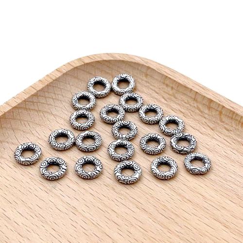 S925 Pure Silver Cloud Pattern Thick Closure Circle DIY Handmade Weaving Handmade Bracelet Necklace Pendant Chain Jewelry Accessories 