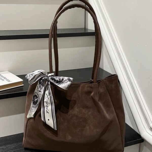 Frosted Soft Leather Tote Bag for Women 2025 Autumn and Winter New High-End Retro Versatile Shoulder Bag Commuter Handbag