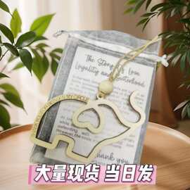 跨境新品Friendship gift sisterhood姐妹情谊大象木质圣诞树挂件