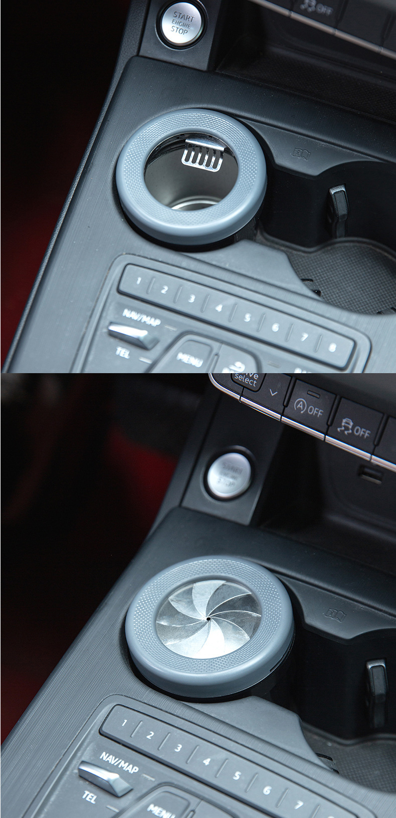 Car Trash Can with Smoke Extinguishing Ring, Rotating Lid, Car Ashtray, Car Ashtray, Home Desktop Ashtray