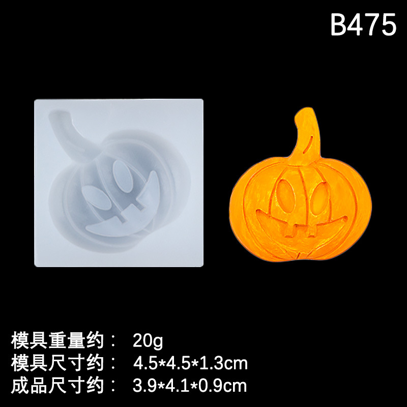 Halloween Calavera Calavera Calavera Calabaza Molde de silicona Chocolate Funda de caramelo Molde de decoración de yeso de aromaterapia