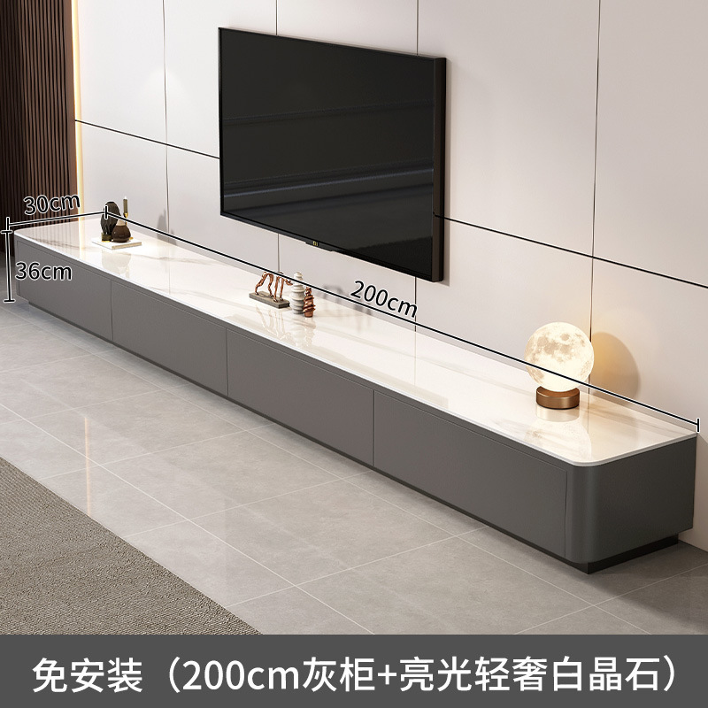 スレートテレビキャビネットリビングルームホーム2024新しい小さなアパートシンプルなライト高級フロアコーヒーテーブルテレビキャビネットの組み合わせ|undefined