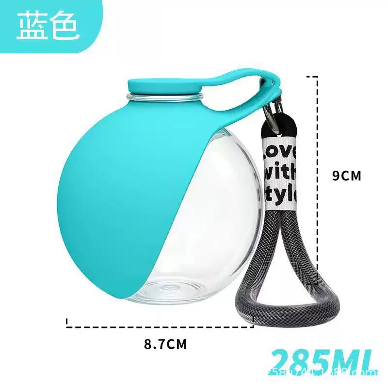 Hot pet kettle de acero inoxidable gato y perro redondo taza de agua portátil gancho plegable silicona beber al aire libre