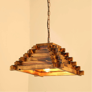 American Retro Old Solid Wood Chandelier Restaurant Bar Table Internet Cafe Clothing Shop Hot Pot Shop Homestay Decorative Lamps