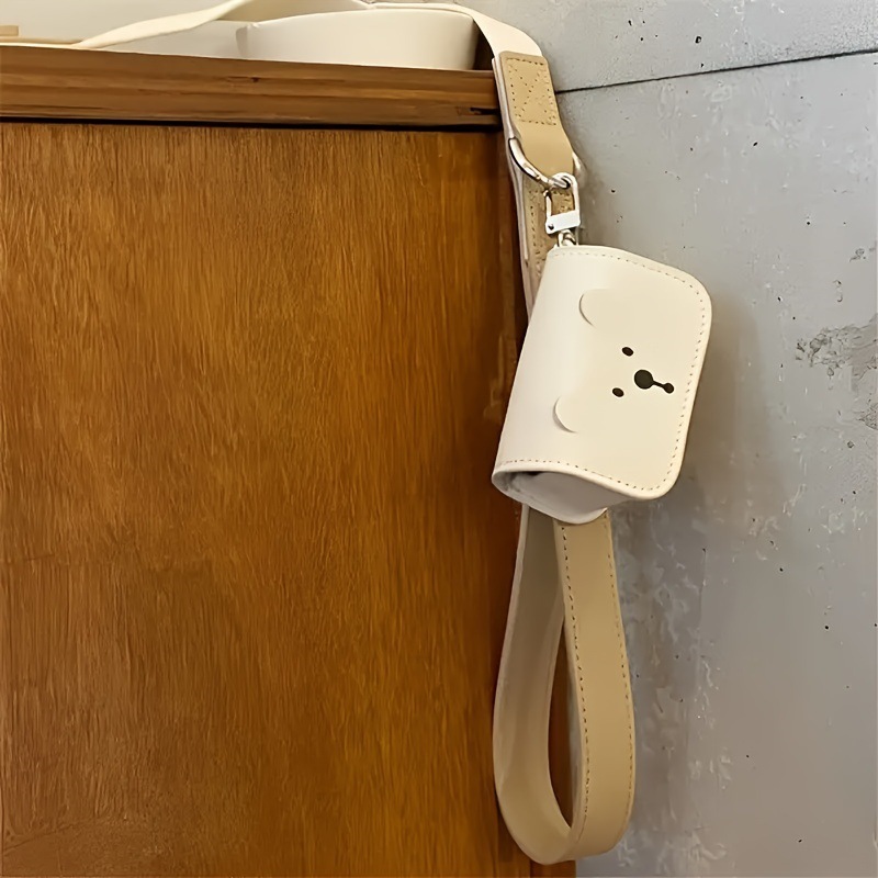 現物Ins風かわいいベアー皮質散歩犬拾い袋シャベル猫糞ペットゴミ袋分配器収納バッグ|undefined