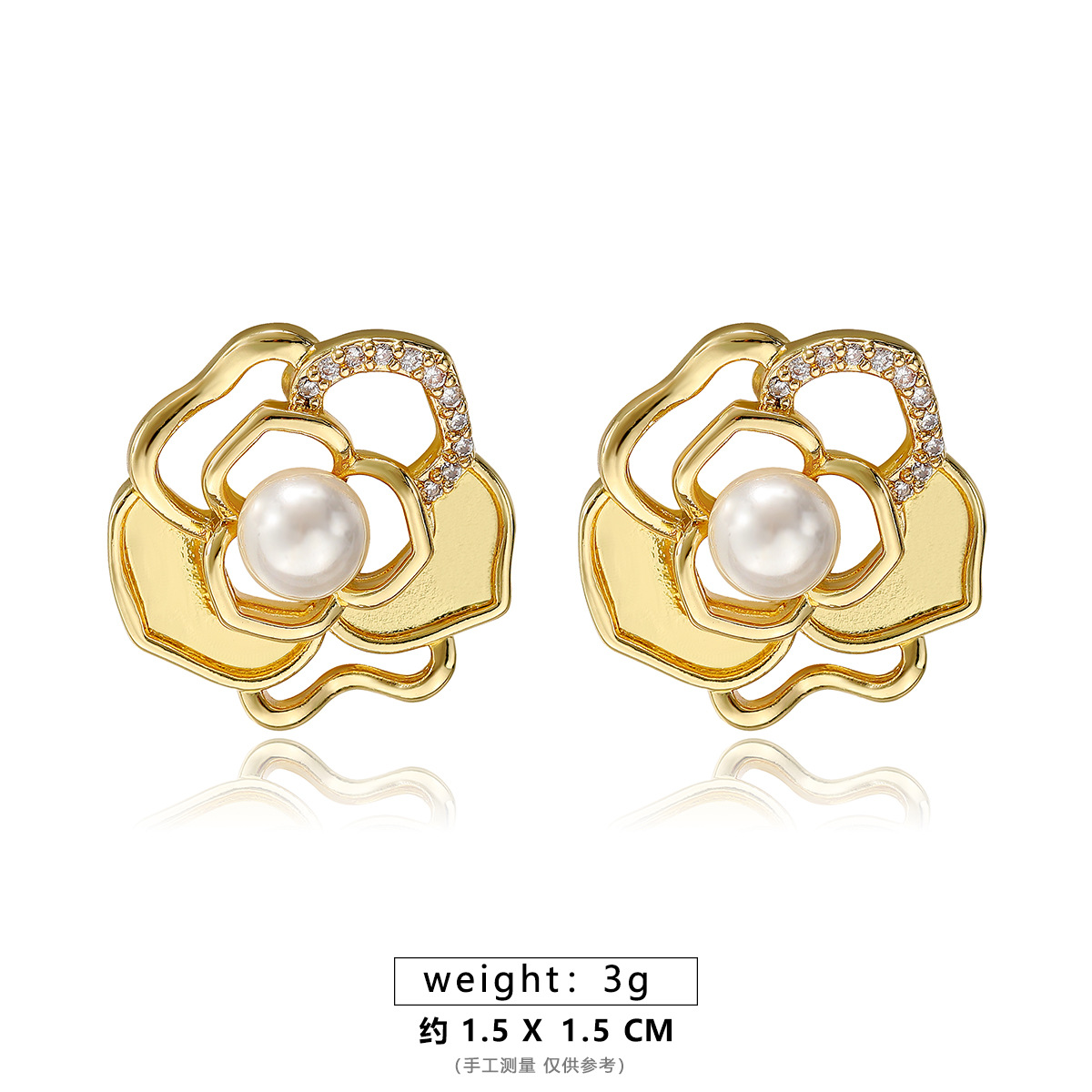 중공 동백 귀걸이