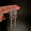 Silver needle, South Korean earrings, goods, silver 925 sample, diamond encrusted, internet celebrity