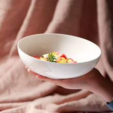 白色骨瓷碗套装组合日式家用菜碗汤碗面碗沙拉碗创意个性浅碗餐具