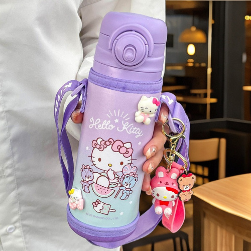 Sanrio Kitty Ultraman Cup Cover for Children, Primary School Students, Food-Grade 316 Portable Insulated Water Bottle, Cute
