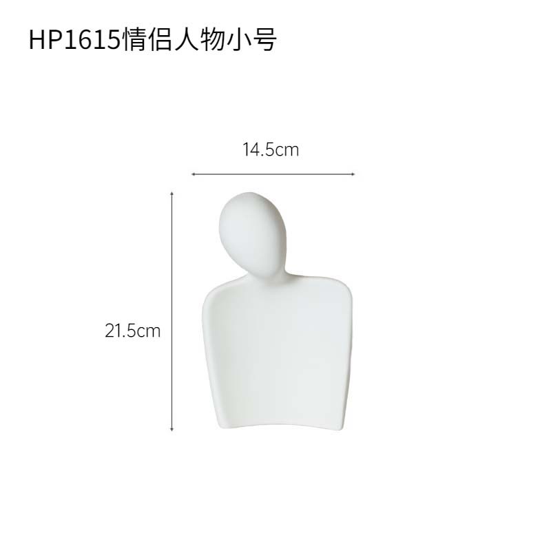 Decoración de pareja de cerámica moderna sala de estar figura creativa escultura TV vitrina decoración de entrada regalo de boda