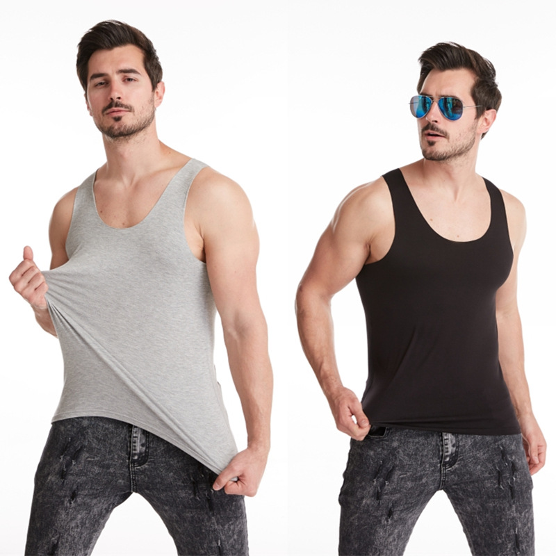 summer man vest modal vest Young men T-shirts waistcoat Elastic force ventilation Primer T-shirt Sleeveless T-shirt