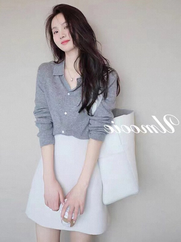 European Early Autumn Wool Cardigan Women's polo Small Lapel Top High-end Thin Knitted Outer Long-sleeved Jacket