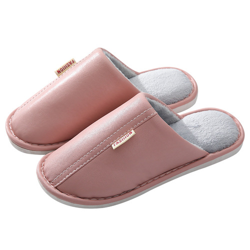 Women's Couple Cozy Maternity Slippers - Autumn/Winter New Arrival Fluffy Slippers with Leather Thick Sole for Home and Outdoor Use