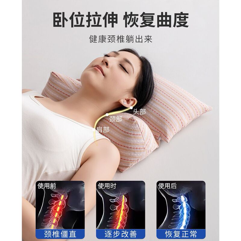 菊花荞麦壳枕头成人护颈椎助睡眠枕芯学生宿舍圆柱牵引组合枕|undefined