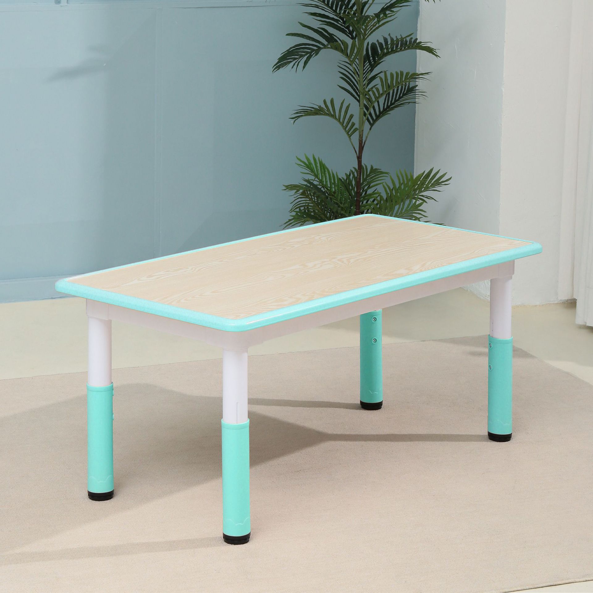 나뭇결 민트 그린 싱글 테이블