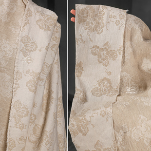 M030 Hemp Plum Blossom Embroider Cotton and Linen Natural Shirt Suit Dress Linen Fabric Clothing Designer