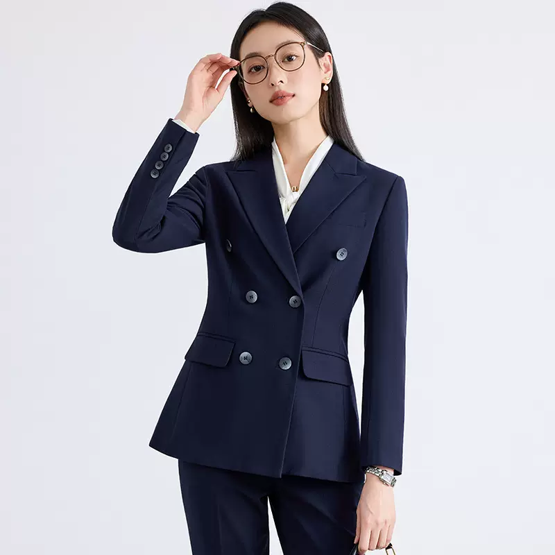 灰色西装套装女春秋职业装气质高级感小个子公考面试正装西服外套