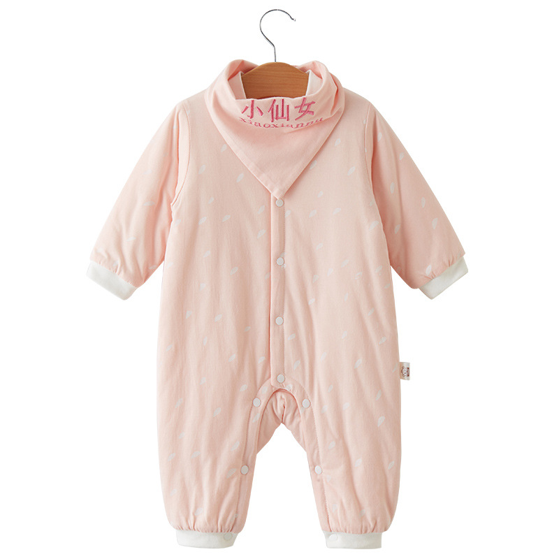 Ropa de bebé recién nacido Primavera, Otoño e Invierno salida Año Nuevo estilo occidental ropa de primavera traje de algodón fino acolchado de los hombres bebé niña mono