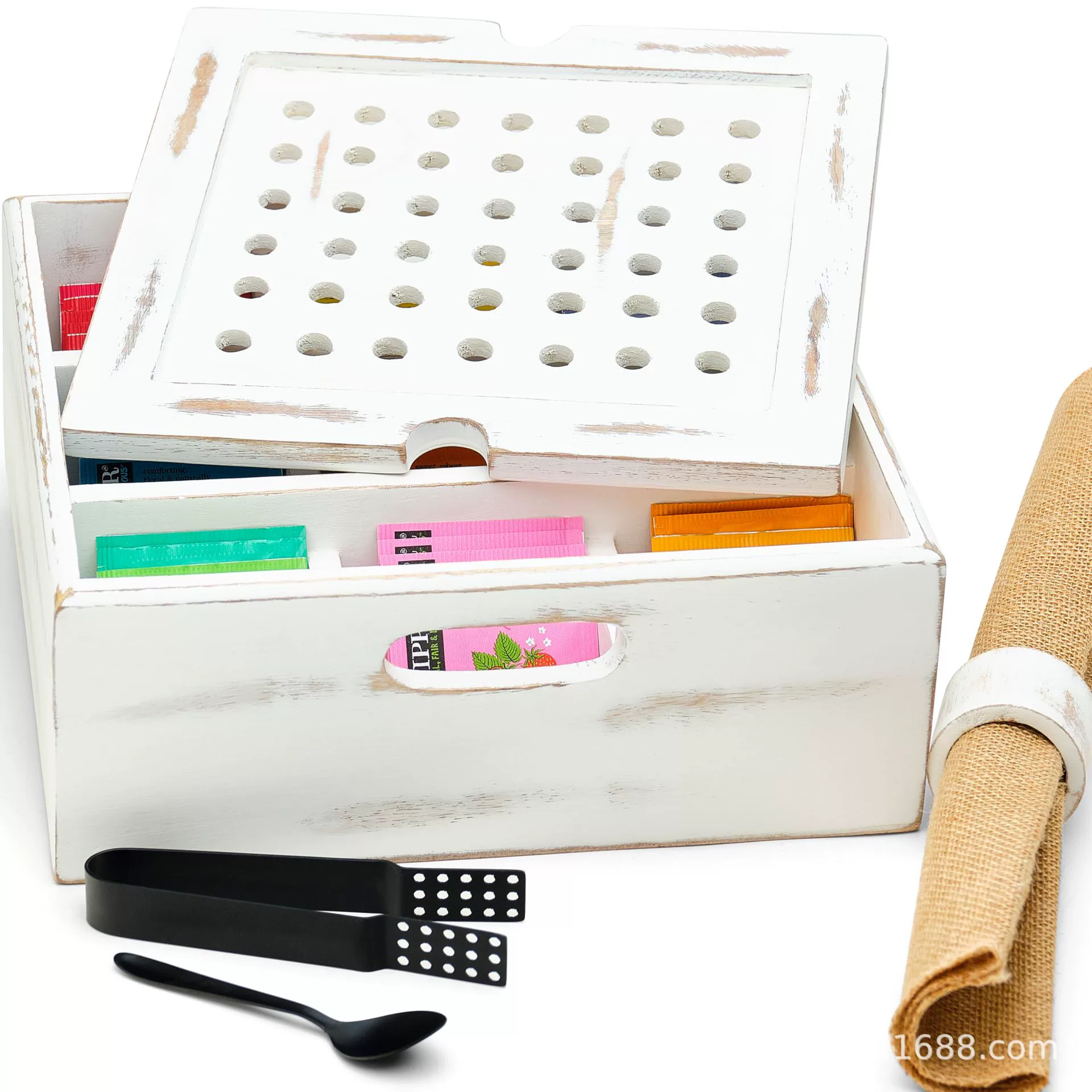 Деревянные чайные пакетики с коробкой для хранения с чайным лотком