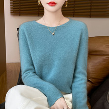 100纯羊毛衫女士一线成衣羊毛针织衫毛衣快团抖拼一件代发女装
