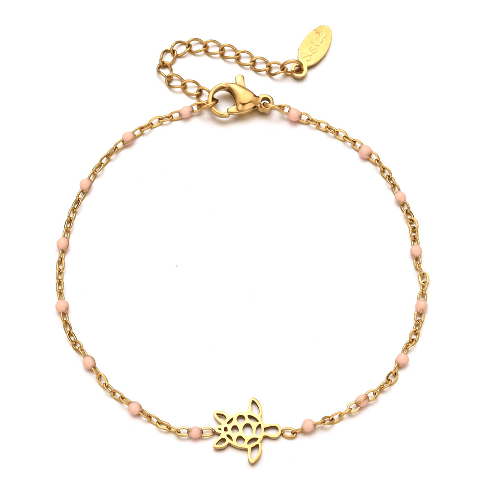 2g Weight Bracelets Classification 1 Piece Quantity Daily Occasion Stainless Steel Material Tortoise Pattern Women's Gender Plating Design Cute Style Cute Tortoise Stainless Steel Plating Bracelets 3