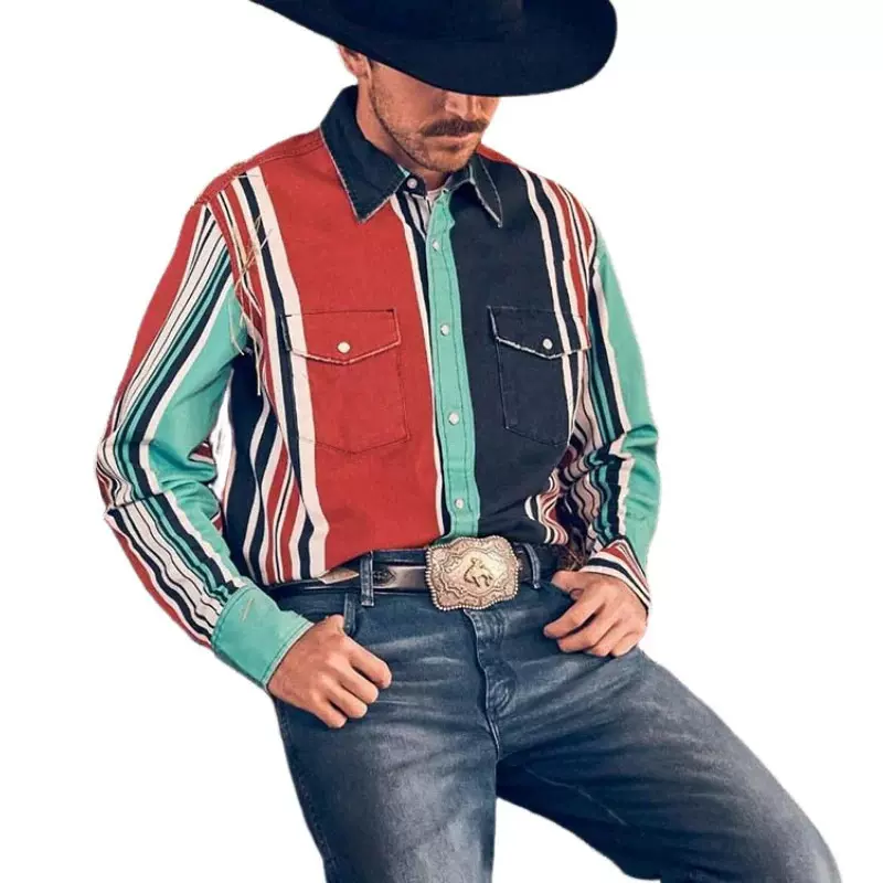 夏季短袖条纹花衬衫男韩版潮流宽松夏威夷复古痞帅港风衬衣外套