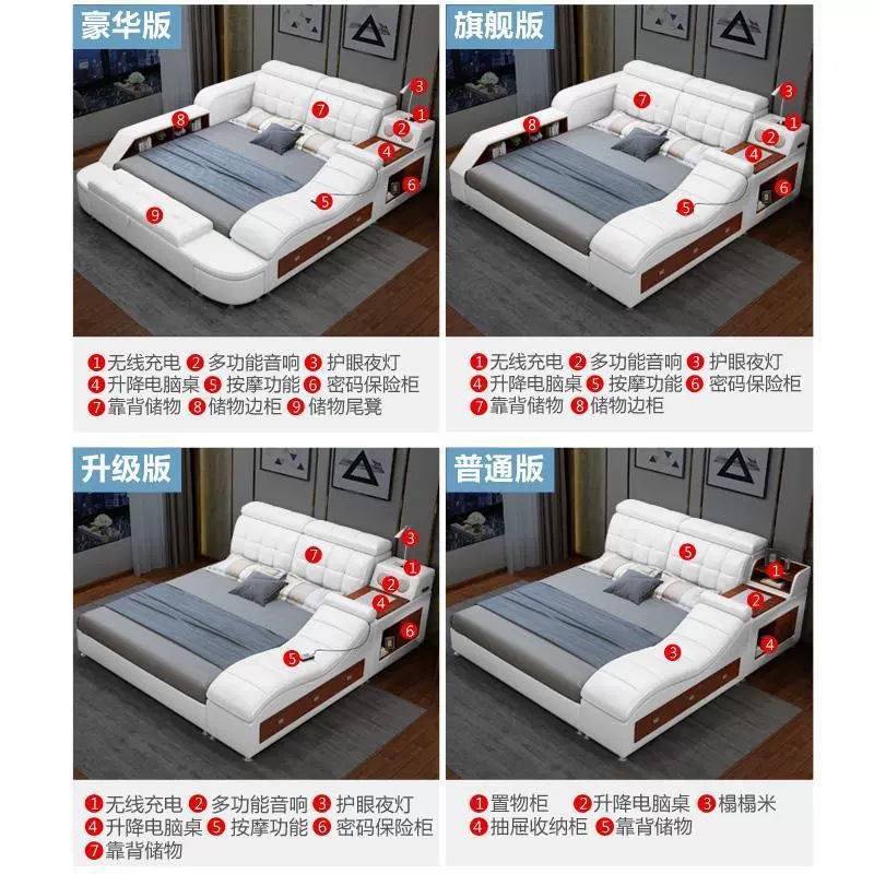 Suministro directo de fábrica cama de tela nórdica 1,8 m cama doble 1,5 m moderno minimalista dormitorio muebles luz lujo cama suave image 3