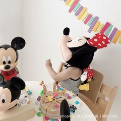 新しいミッキーの帽子のかわいい漫画のミッキーマウスのぬいぐるみの立体は崩れません。