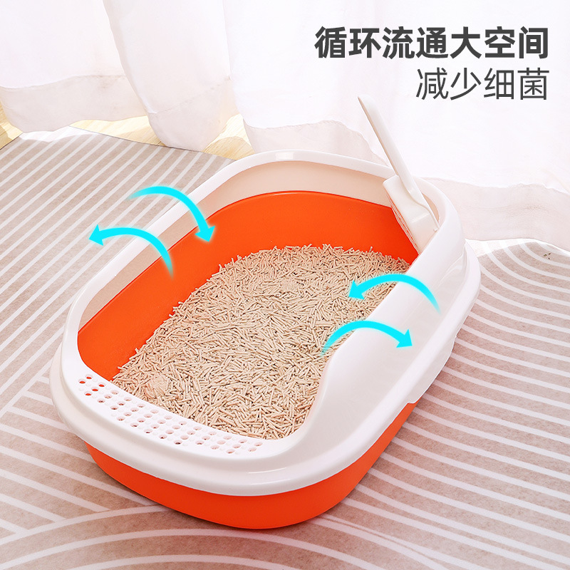 Logotipo personalizado semicerrado color matriz de arena para gatos, caja de arena para gatos, caja de arena para gatos, baño para gatos