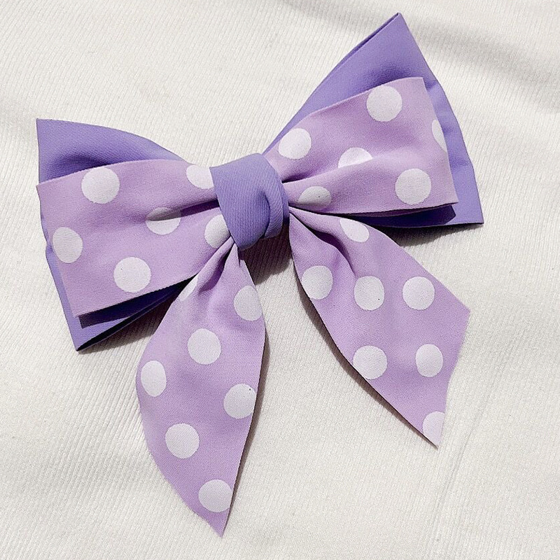 波点紫蝴蝶结0