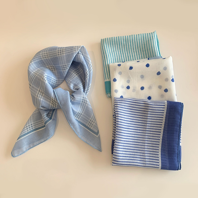 Blue colored spring summer scarf