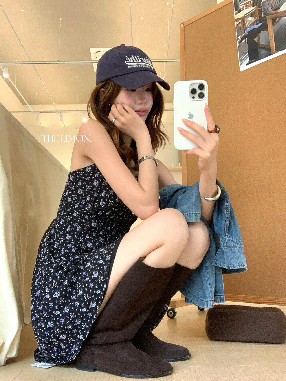 Đầm dây xòe nhẹ họa tiết hoa nhí cổ điển Pháp, eo thon, dáng ngắn mùa hè — màu đen chi tiết 30