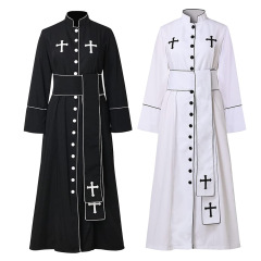アマゾンの教会の聖職者の司祭の牧師の服装の女性の牧師の長いガウンのローマのカスは立襟の服を持ちます。
