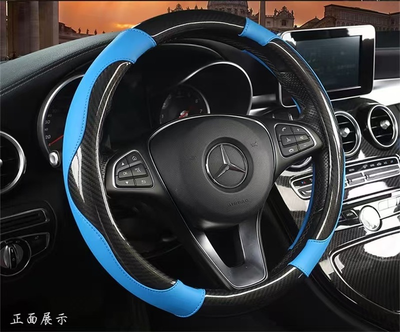 自動車ハンドルカバー新型四季通用ハンドル通用カラー炭素繊維二重グリップカバー耐摩耗滑り止め|undefined