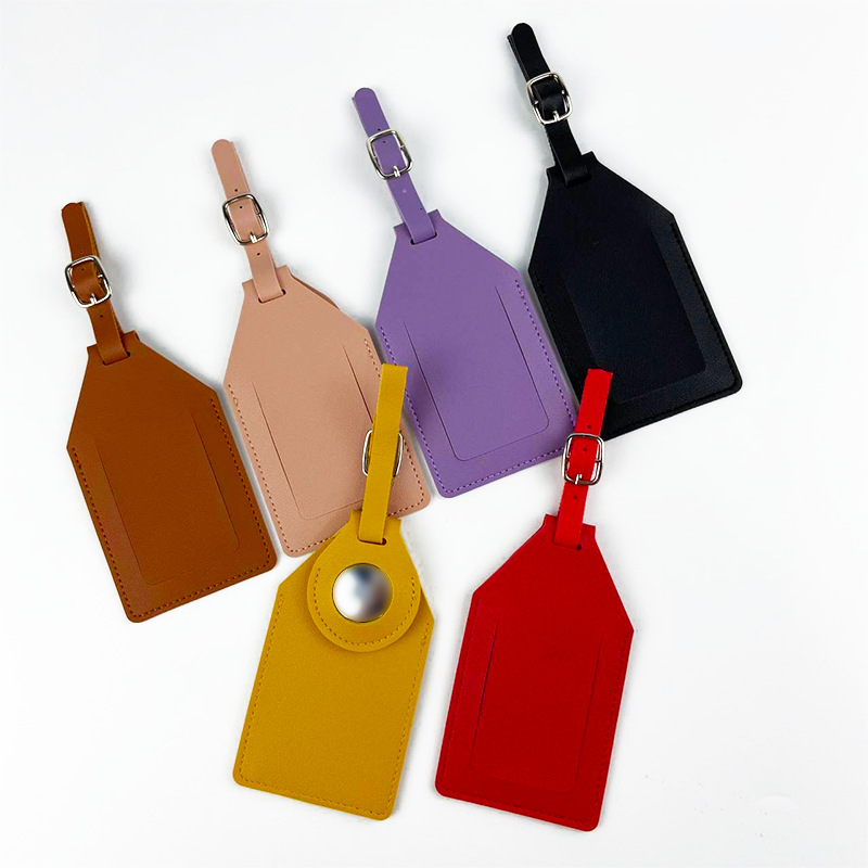 Cross-border airtag case anti-loss, can place positioning tracker luggage tag leather PU leather texture boarding pass